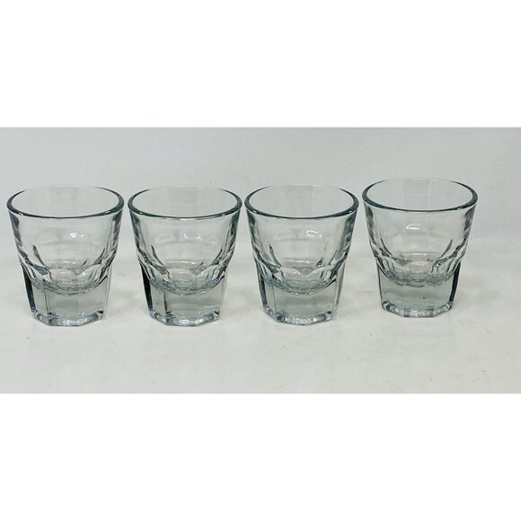 Set Of 4 Vintage Anchor Hocking Heavy Shot Glasses Tequila Whiskey Barware 4 oz - Picture 5 of 11